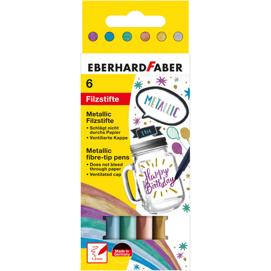 Fasermaler E. Faber Metallic 6 Stück