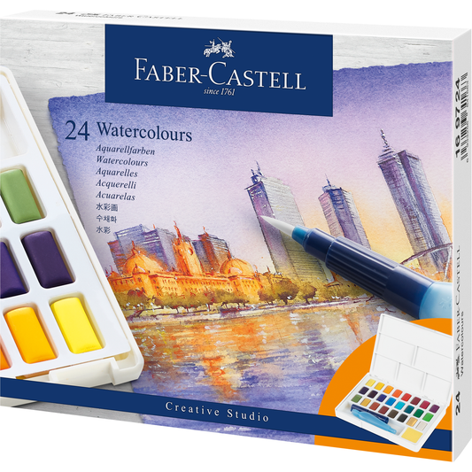 Aquarellfarbe Faber Castell im Näpfchen