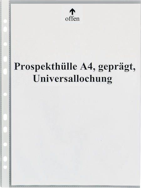 Prospekthülle Büroring  A4 genarbt 0,08mm PP 100St./Pack.