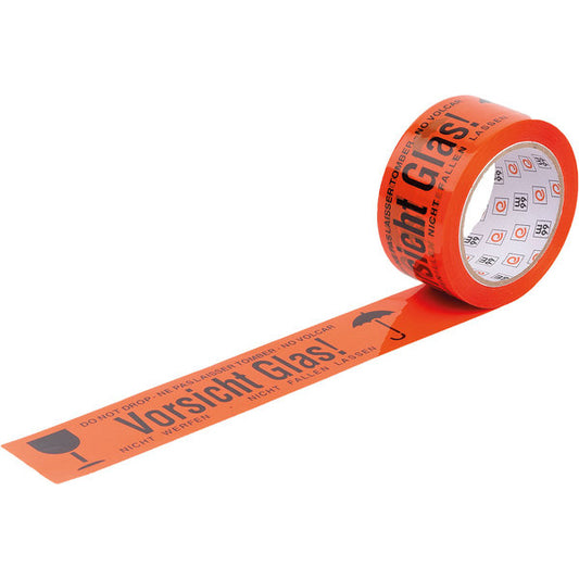 Packband PP 50mm/66m rot/schwarz mit Aufdruck