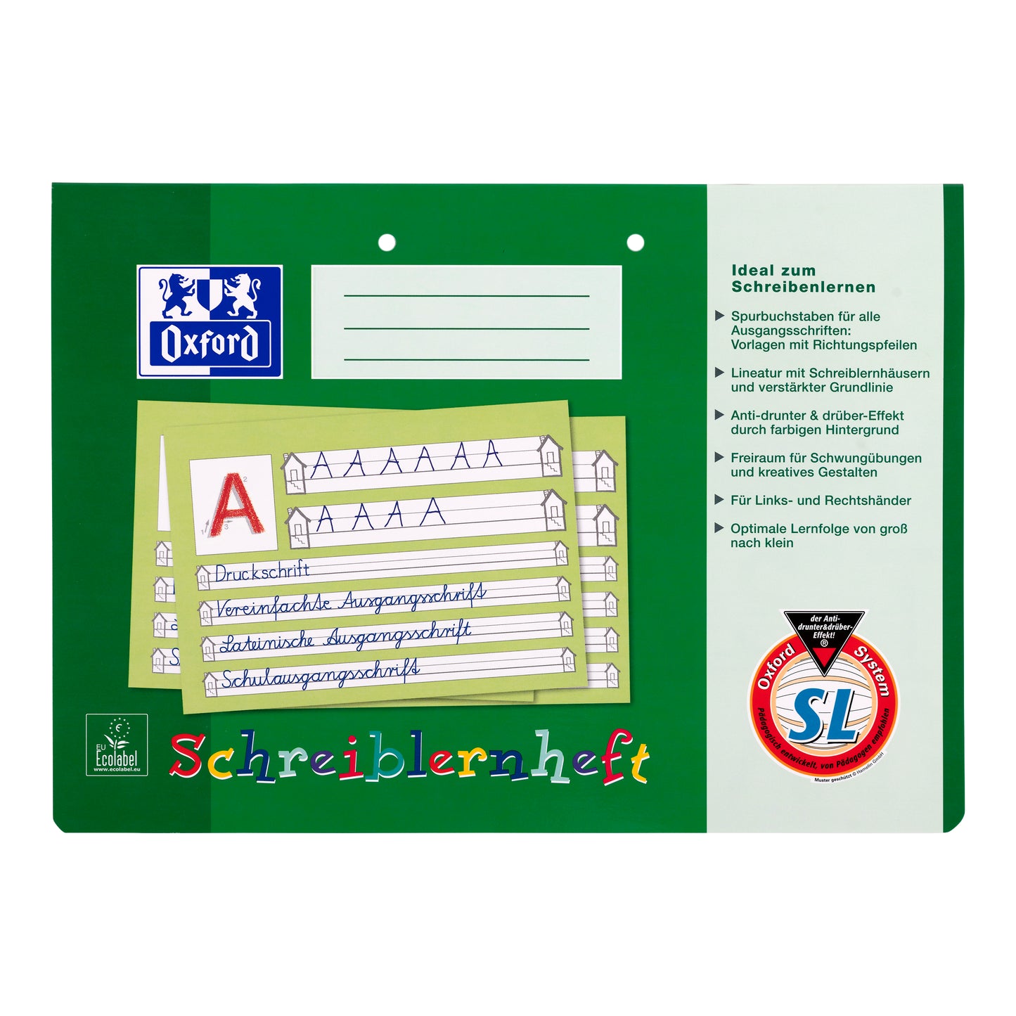 Schreiblernheft Oxford 90g DIN A4 quer 16 Blatt #SL