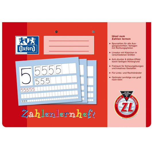 Zahlenlernheft Oxford 90g DIN A4 quer 16 Blatt #ZL