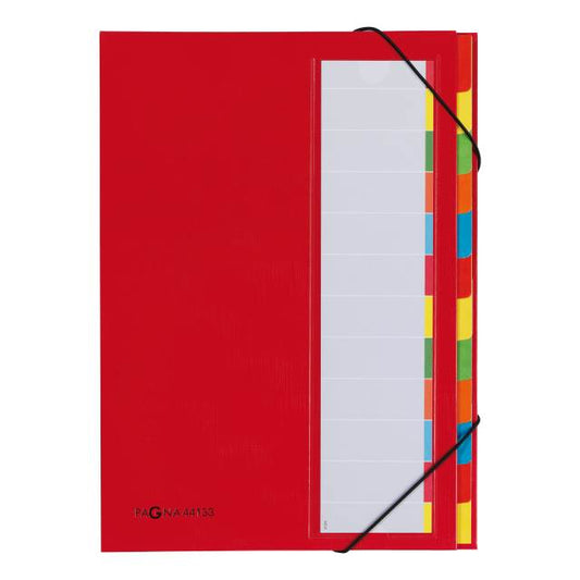 Deskorganizer Pagna 12-tlg. mit Gummizug rot