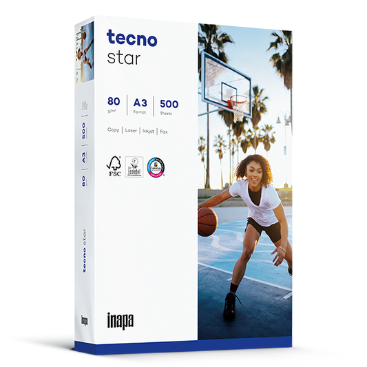 Kopierpapier inapa tecno star 80g DIN A4 weiß 500 Blatt